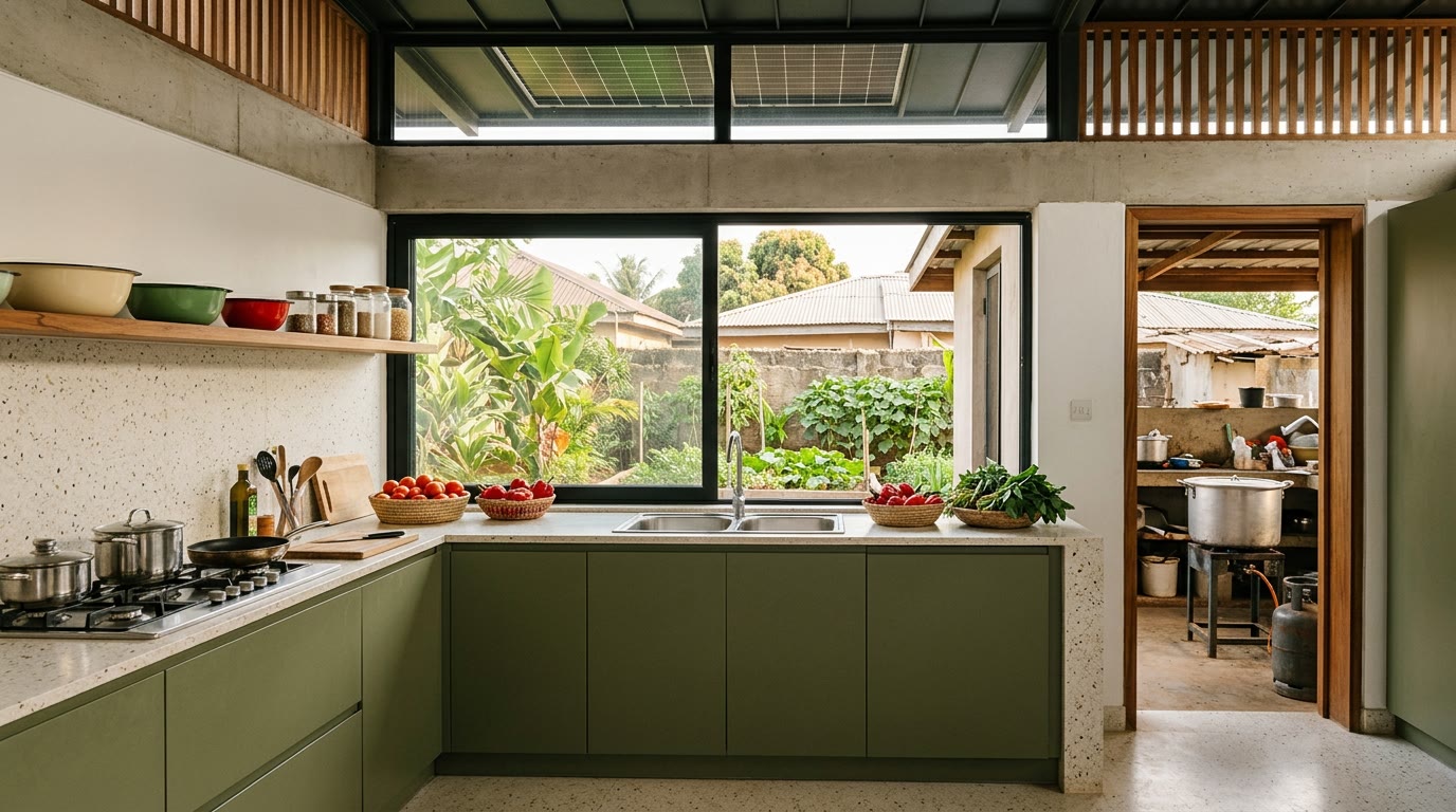 Interior, Kitchen and back kitchen door