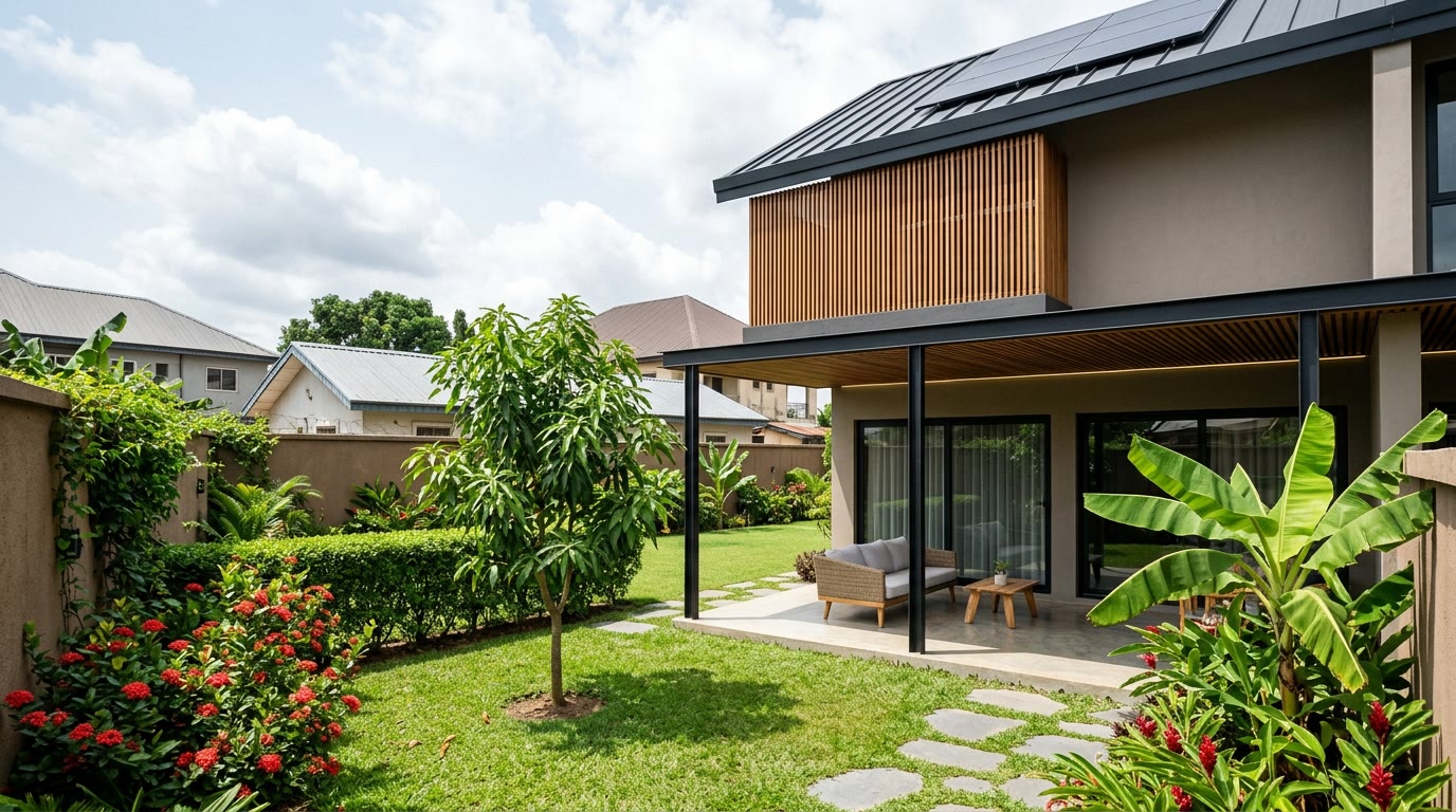 Landscape, Unit A's private garden and veranda